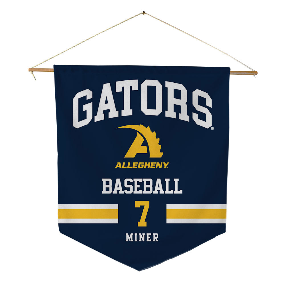 Allegheny - NCAA Baseball : Zach Miner - Pennant - 18" x 21"-0