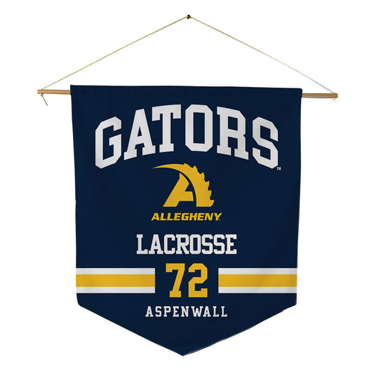 Allegheny - NCAA Men's Lacrosse : Austin Aspenwall - Pennant - 18" x 21"-0