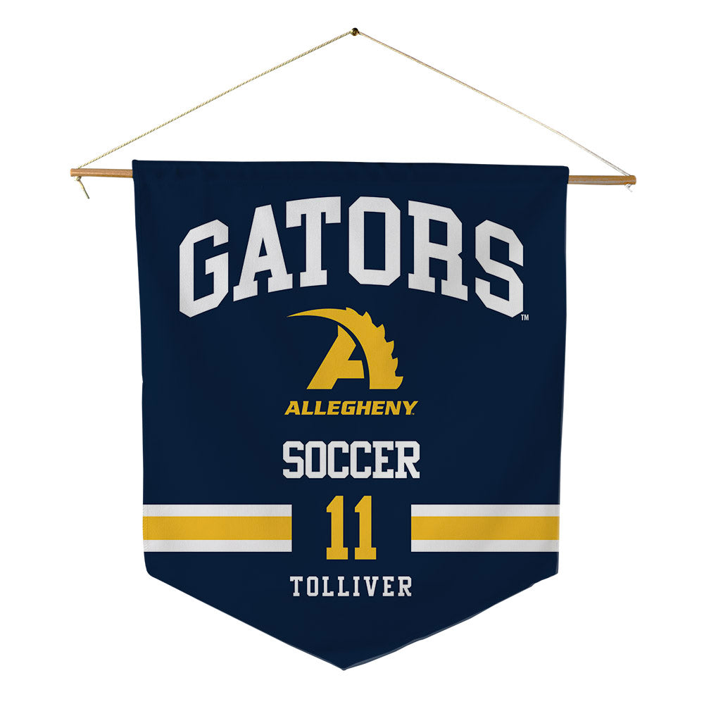 Allegheny - NCAA Men's Soccer : Nathan Tolliver - Pennant - 18" x 21"-0