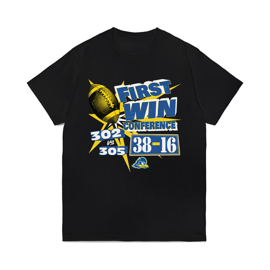 Delaware - NCAA Football : First Conference Win Comfort Colors T-Shirt-0