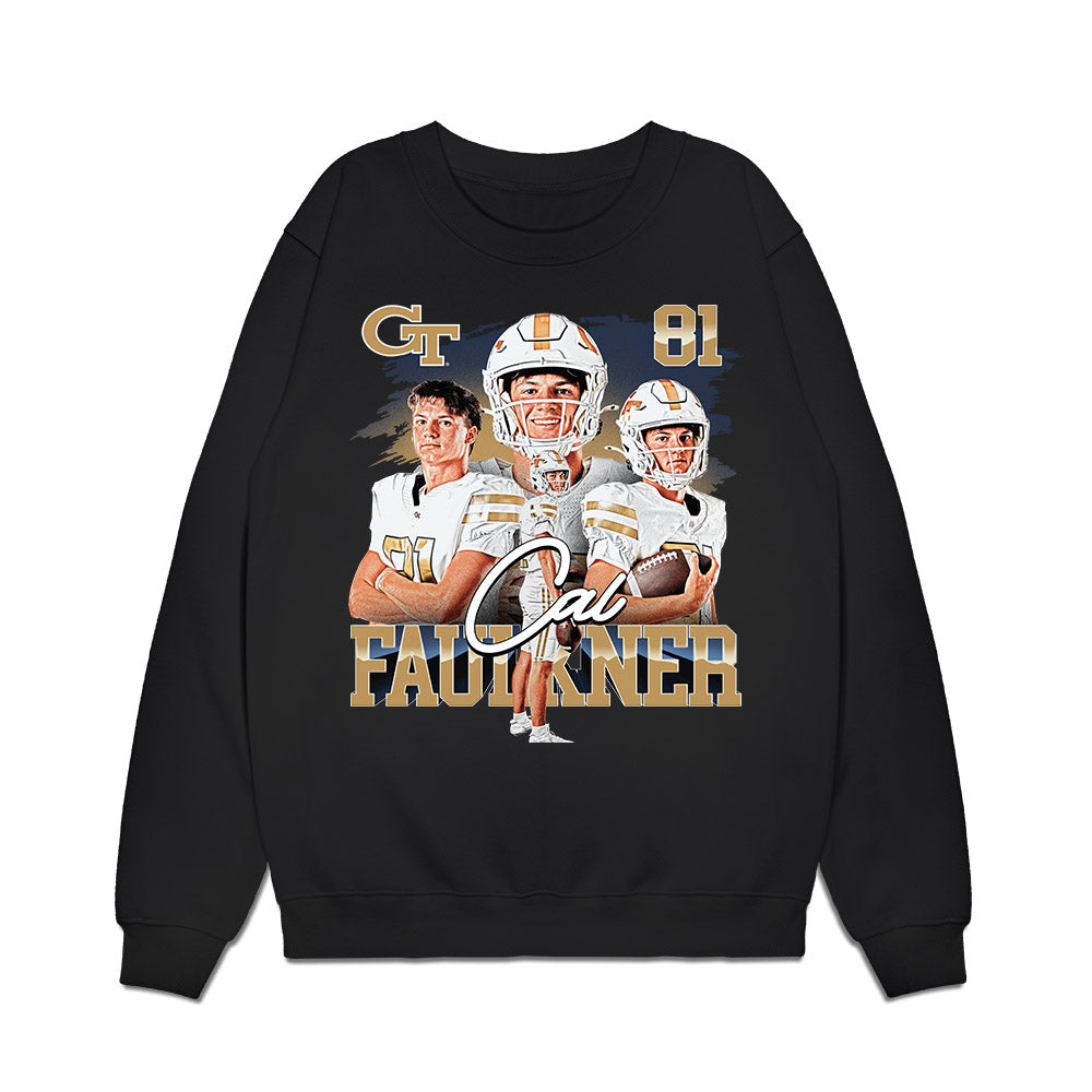 Georgia Tech - NCAA Football : Cal Faulkner - Collage Premium Crewneck Sweatshirt-0