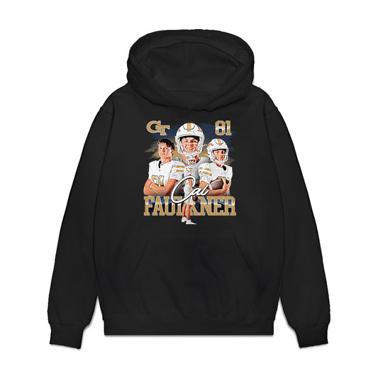 Georgia Tech - NCAA Football : Cal Faulkner - Collage Premium Hooded Sweatshirt-0