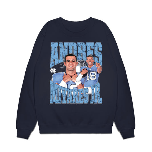 UNC - NCAA Football : Andres Miyares Jr. - Collage Premium Crewneck Sweatshirt-0