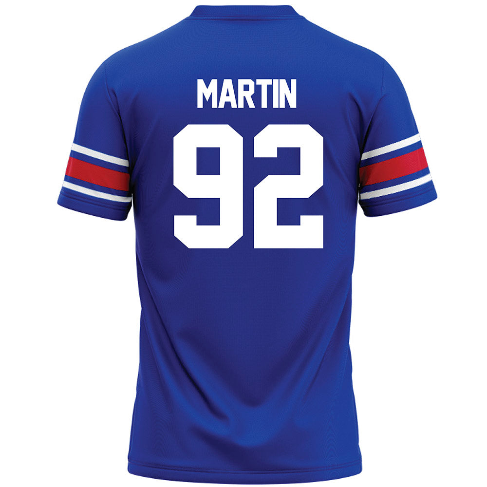 SMU - NCAA Football : Vince Martin - Blue Premium Football Jersey-1