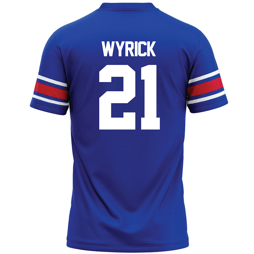 SMU - NCAA Football : Jimmy Wyrick - Blue Premium Football Jersey-1