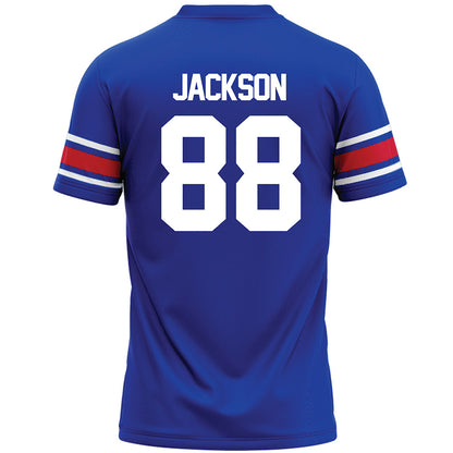 SMU - NCAA Football : Trey Jackson - Blue Premium Football Jersey-1