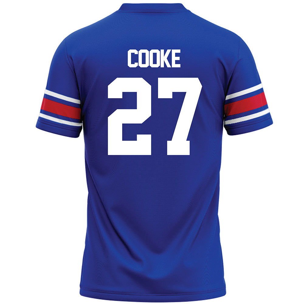 SMU - NCAA Football : Siler Cooke - Blue Premium Football Jersey-1