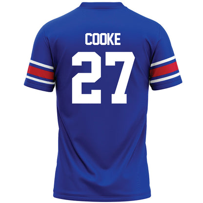 SMU - NCAA Football : Siler Cooke - Blue Premium Football Jersey-1