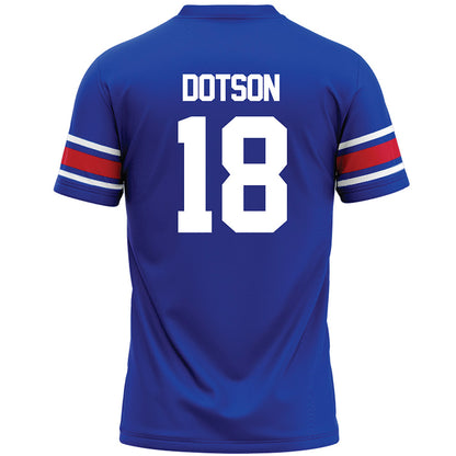 SMU - NCAA Football : KD Dotson - Blue Premium Football Jersey-1