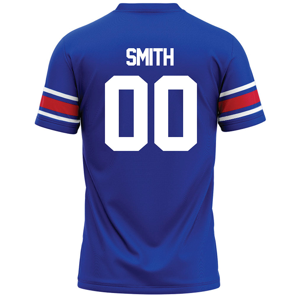 SMU - NCAA Football : Wyat Smith - Blue Premium Football Jersey-1