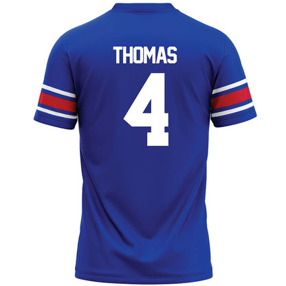 SMU - NCAA Football : Jayvon Thomas - Blue Premium Football Jersey-1
