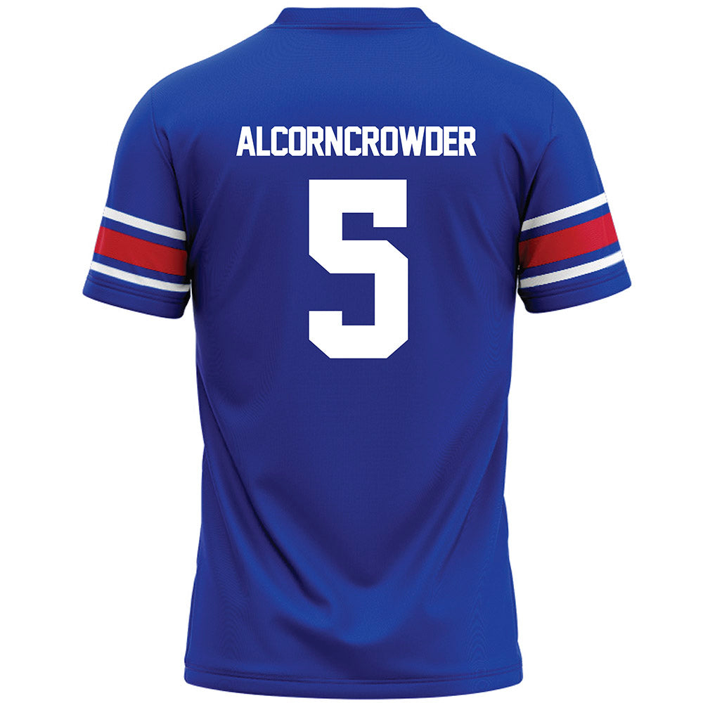 SMU - NCAA Football : Malcolm Alcorn-Crowder - Blue Premium Football Jersey-1