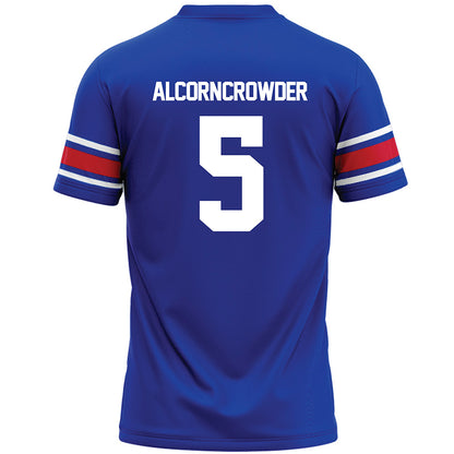 SMU - NCAA Football : Malcolm Alcorn-Crowder - Blue Premium Football Jersey-1
