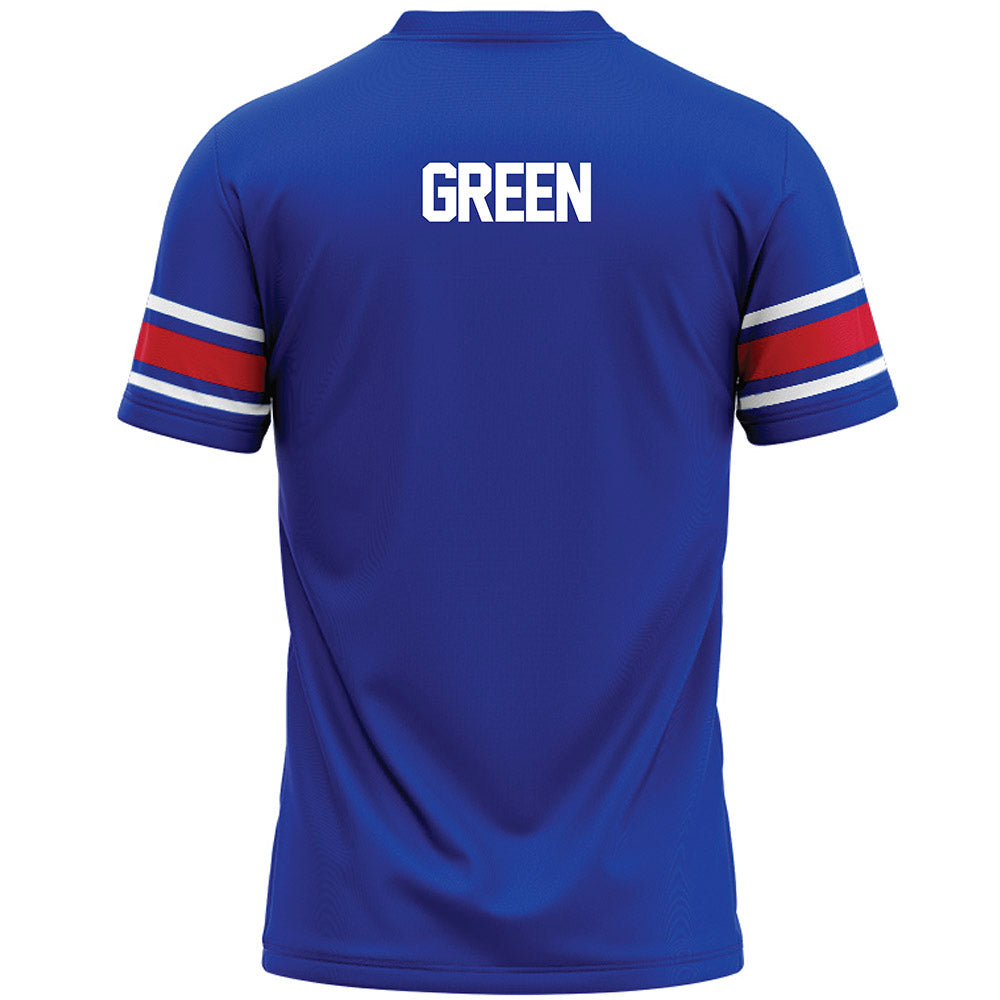 SMU - NCAA Football : Dramekco Green - Blue Premium Football Jersey-1
