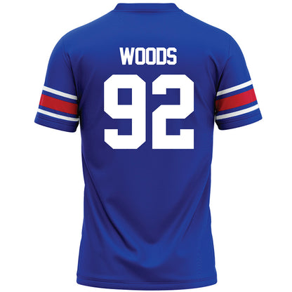 SMU - NCAA Football : Hudson Woods - Blue Premium Football Jersey-1