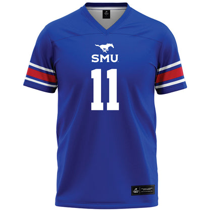 SMU - NCAA Football : Jaden Milliner-Jones - Blue Premium Football Jersey-0