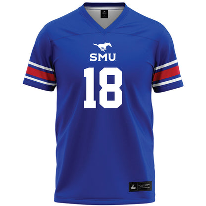 SMU - NCAA Football : KD Dotson - Blue Premium Football Jersey-0