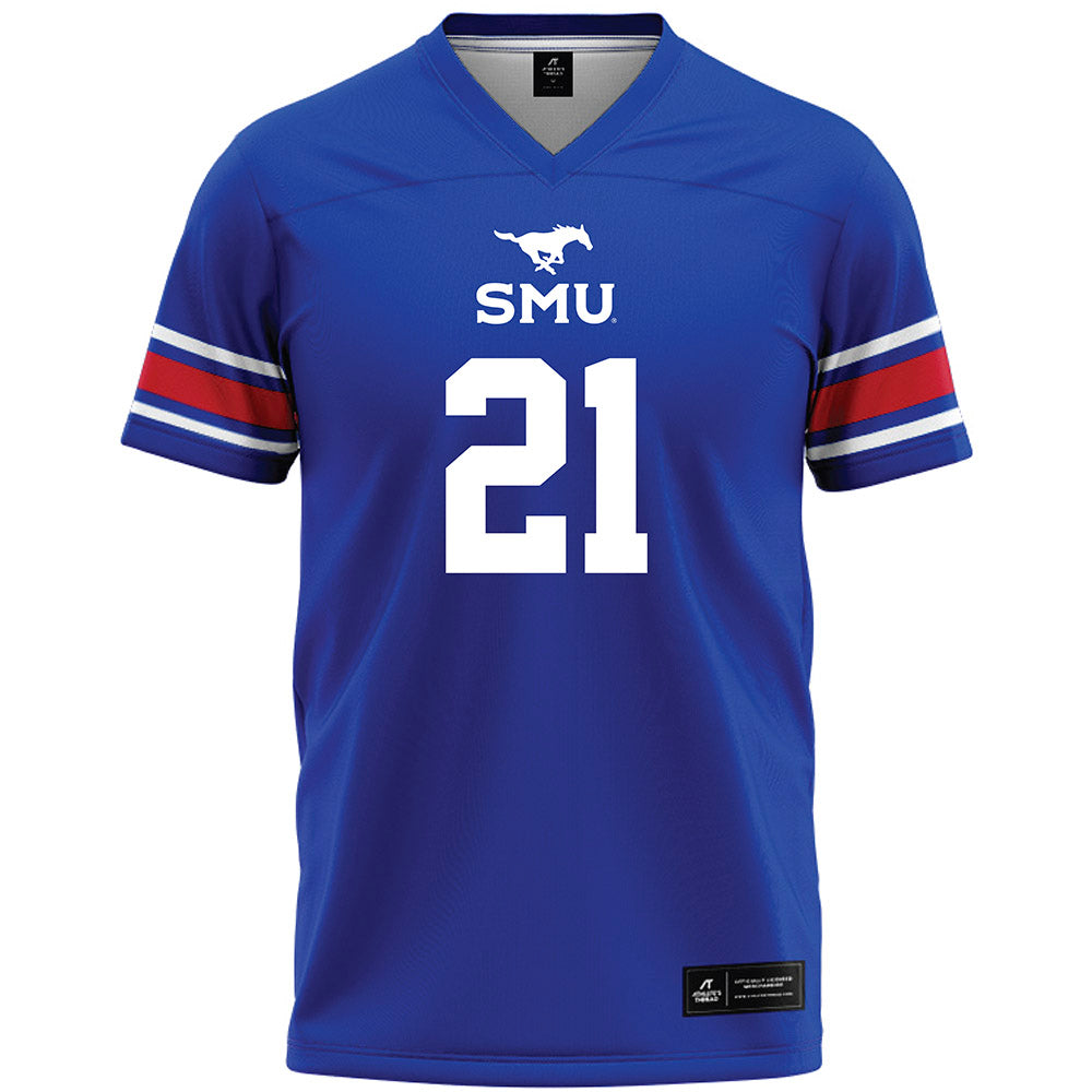SMU - NCAA Football : Jimmy Wyrick - Blue Premium Football Jersey-0