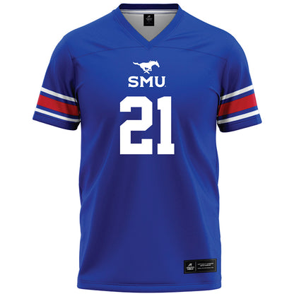 SMU - NCAA Football : Jimmy Wyrick - Blue Premium Football Jersey-0