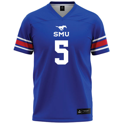 SMU - NCAA Football : Malcolm Alcorn-Crowder - Blue Premium Football Jersey-0