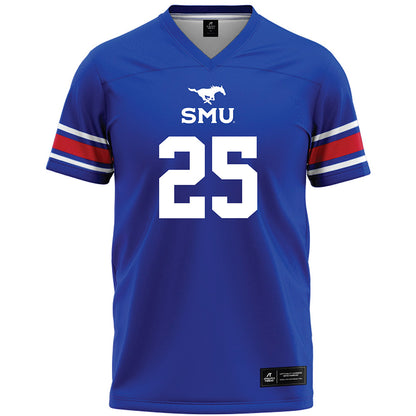 SMU - NCAA Football : Javion Holiday - Blue Premium Football Jersey-0