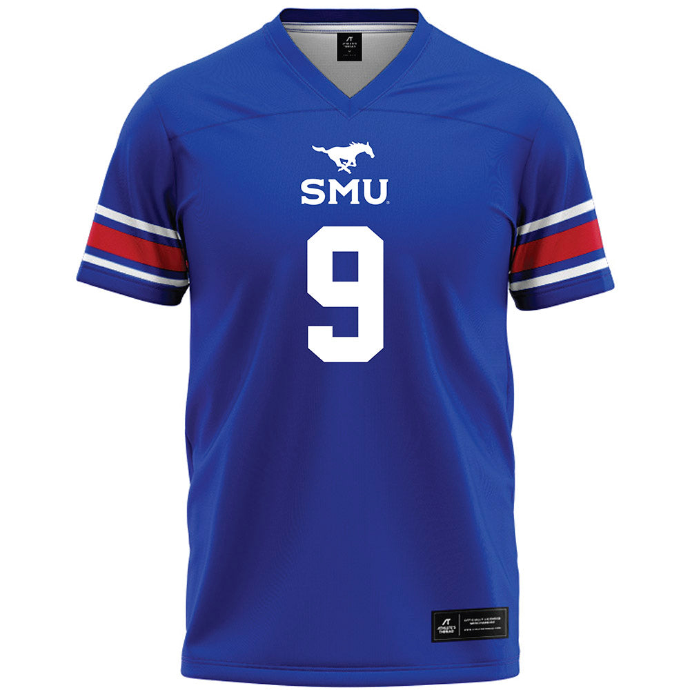 SMU - NCAA Football : Zachery Turner - Blue Premium Football Jersey-0