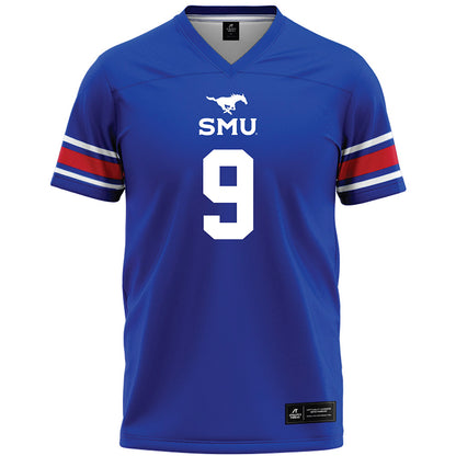 SMU - NCAA Football : Zachery Turner - Blue Premium Football Jersey-0