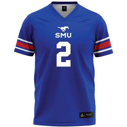 SMU - NCAA Football : Jalen Hale - Blue Premium Football Jersey-0