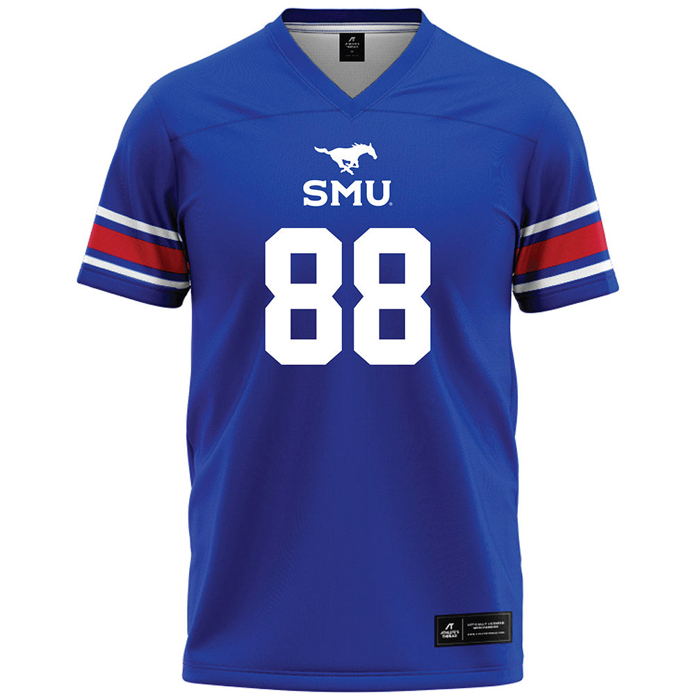 SMU - NCAA Football : Trey Jackson - Blue Premium Football Jersey-0