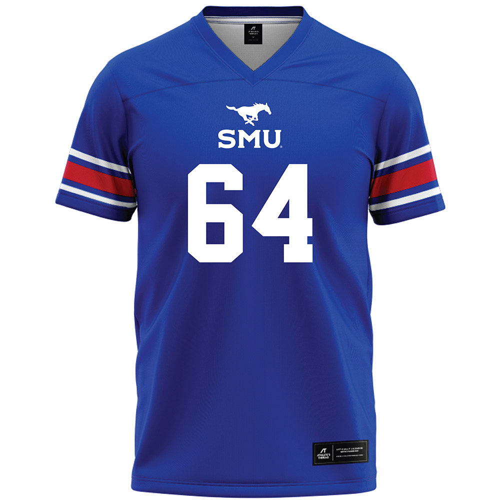 SMU - NCAA Football : Joshua Bates - Blue Premium Football Jersey-0