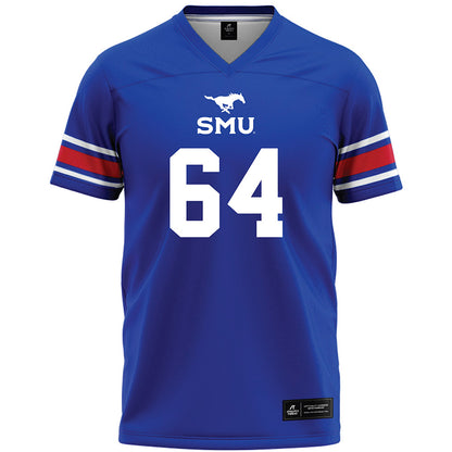 SMU - NCAA Football : Joshua Bates - Blue Premium Football Jersey-0