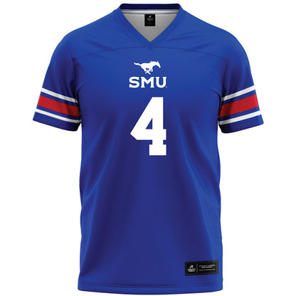 SMU - NCAA Football : Jayvon Thomas - Blue Premium Football Jersey-0