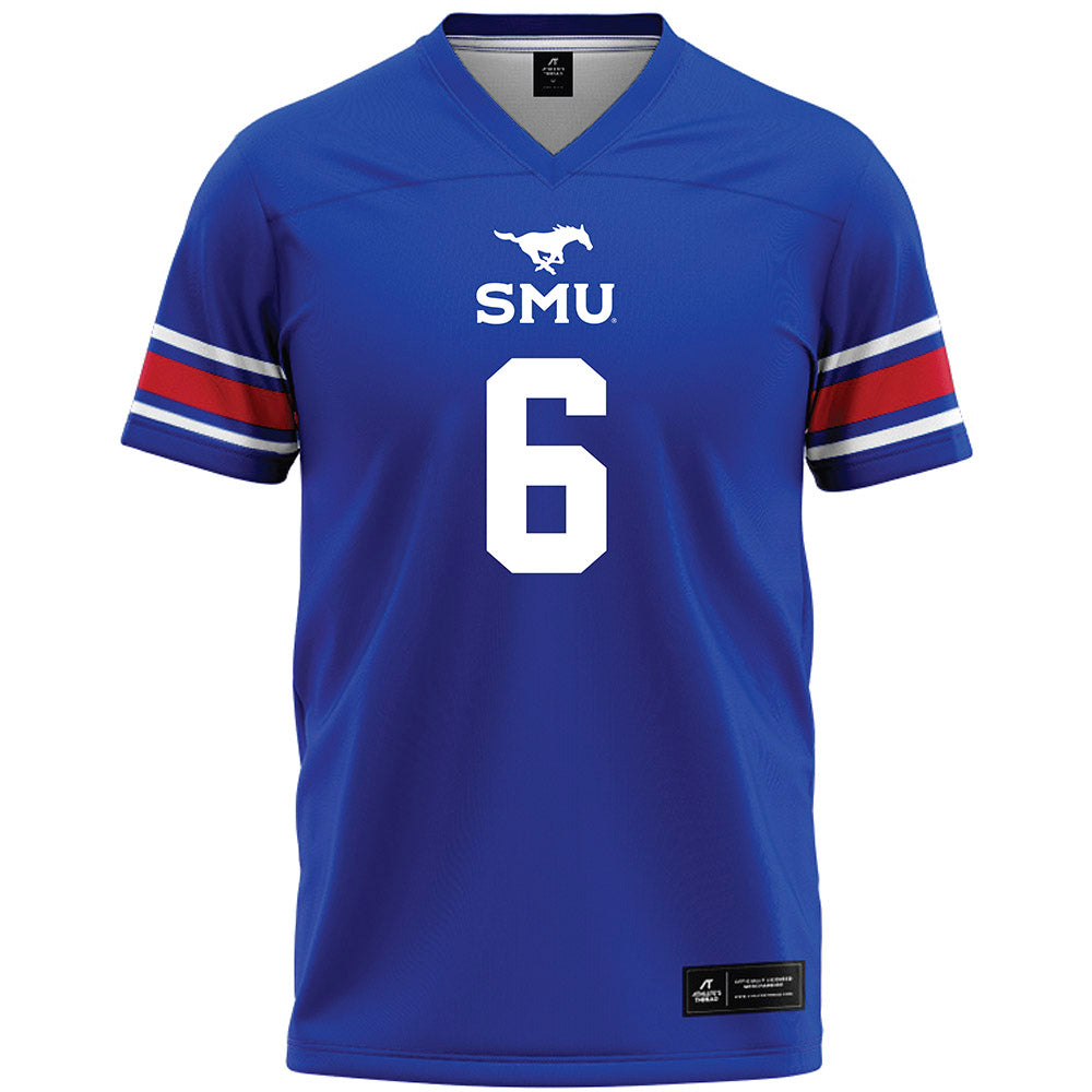 SMU - NCAA Football : Kendrick Raphael - Blue Premium Football Jersey-0
