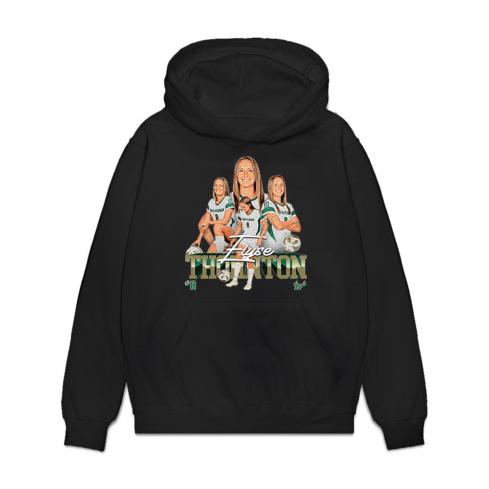 USF - NCAA Women's Soccer : Elyse Thornton - Collage Premium Hooded Sweatshirt-0