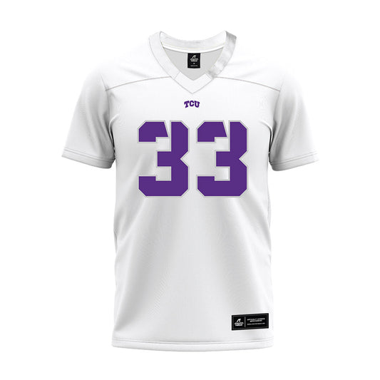 TCU - NCAA Football : Koron Hayward - White Premium Football Jersey-0