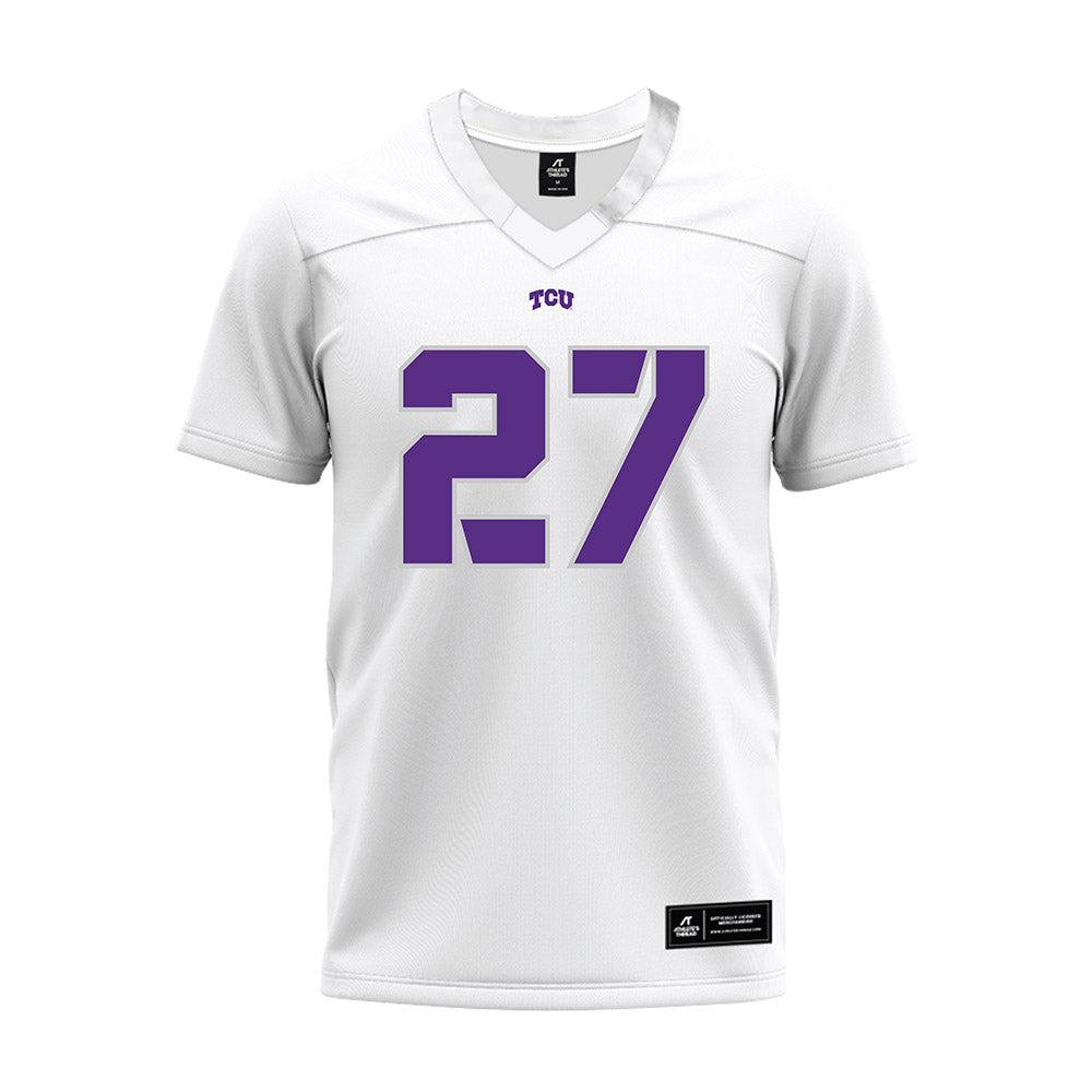 TCU - NCAA Football : Michael Teason - White Premium Football Jersey-0