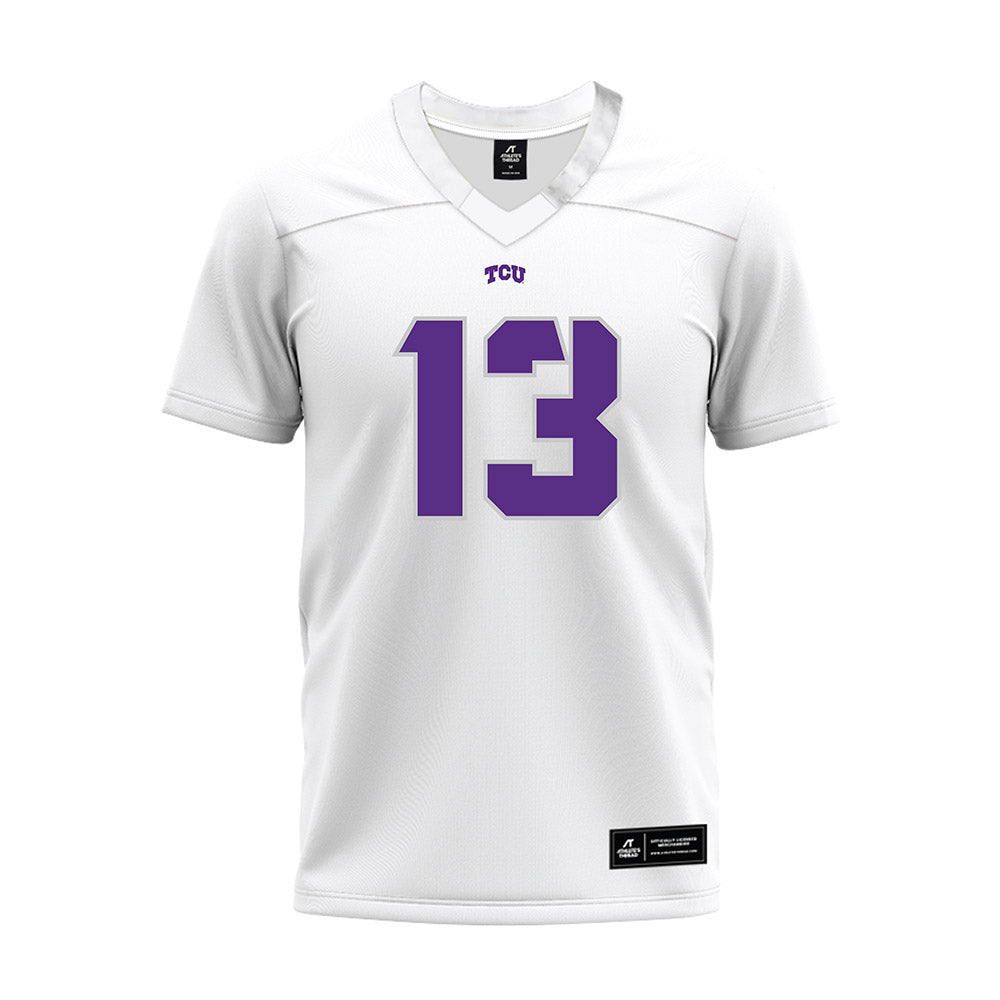 TCU - NCAA Football : Jon Denman - White Premium Football Jersey-0