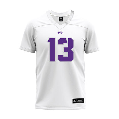 TCU - NCAA Football : Jon Denman - White Premium Football Jersey-0