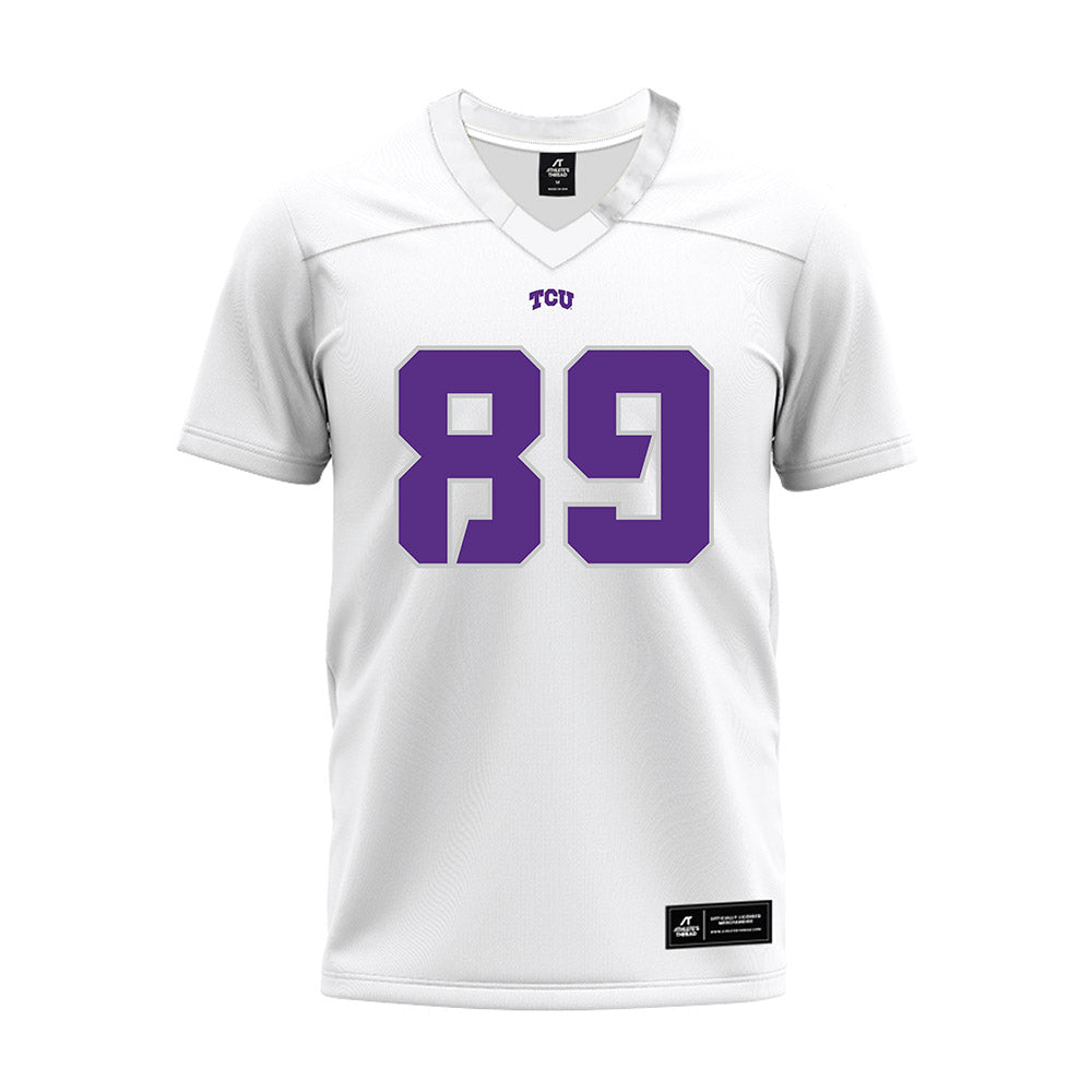TCU - NCAA Football : Braden Bach - White Premium Football Jersey-0