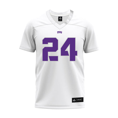 TCU - NCAA Football : Joseph Albright - White Premium Football Jersey-0