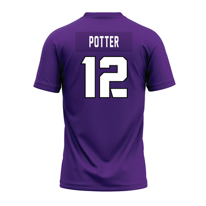 TCU - NCAA Football : David Potter - Purple Premium Football Jersey-1