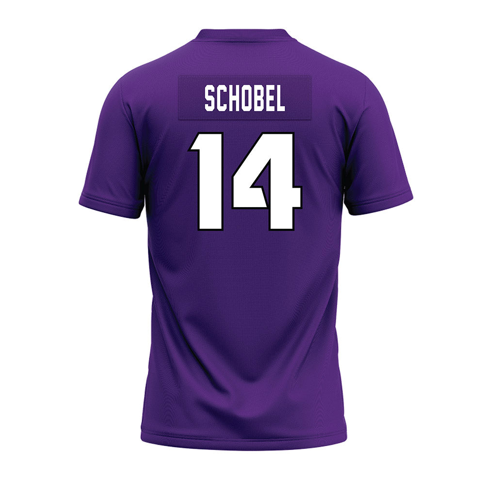 TCU - NCAA Football : John Schobel - Purple Premium Football Jersey-1