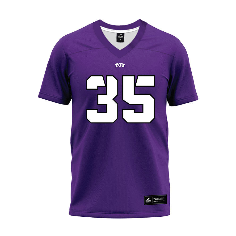 TCU - NCAA Football : Tristan Johnson - Purple Premium Football Jersey-0