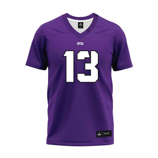 TCU - NCAA Football : Jon Denman - Purple Premium Football Jersey-0