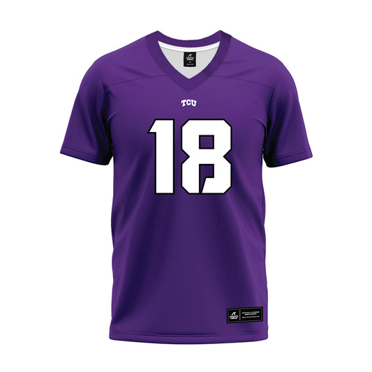 TCU - NCAA Football : Ed Small - Purple Premium Football Jersey-0
