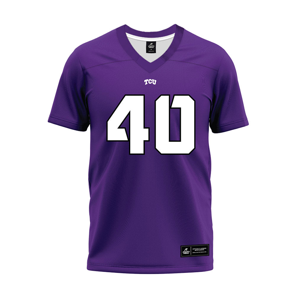 TCU - NCAA Football : Oliver Gunn - Purple Premium Football Jersey-0