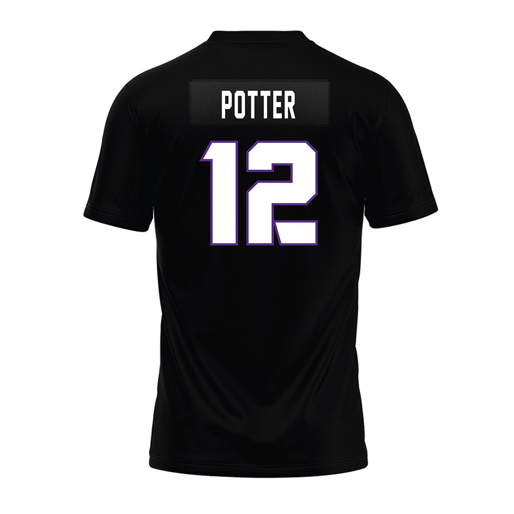 TCU - NCAA Football : David Potter - Black Premium Football Jersey-1