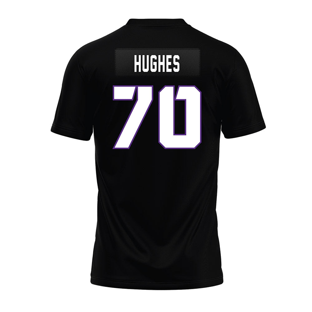 TCU - NCAA Football : Ryan Hughes - Black Premium Football Jersey-1