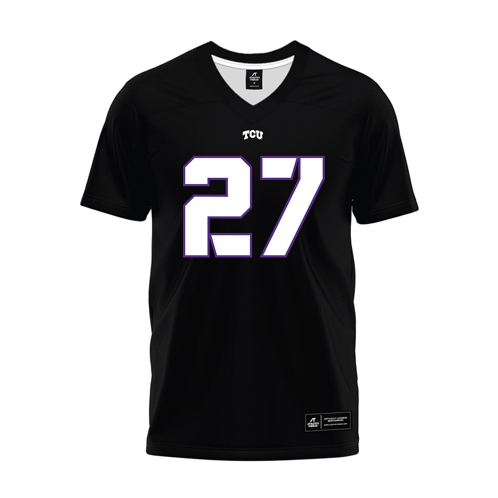 TCU - NCAA Football : Michael Teason - Black Premium Football Jersey-0
