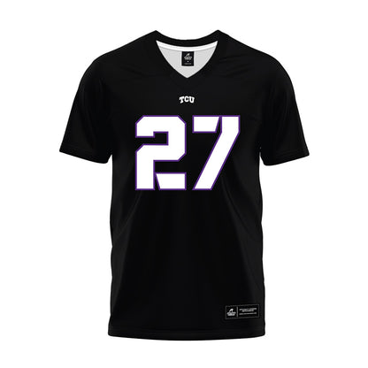 TCU - NCAA Football : Michael Teason - Black Premium Football Jersey-0